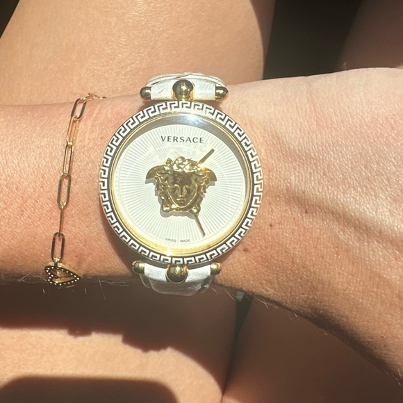 Versace Medusa Swiss Made Watch – White Leather Strap – VCO12162129315